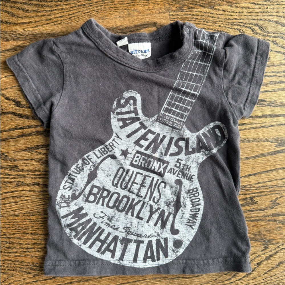 New York Guitar Graphic Kids T-Shirt
